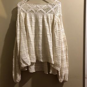 Free People Ivory bell sleeve top